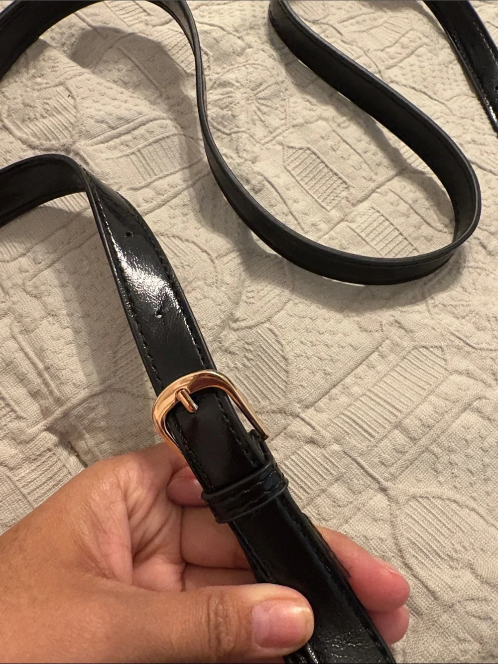 Classic Black Leather Crossbody Bag with Gold Hardware